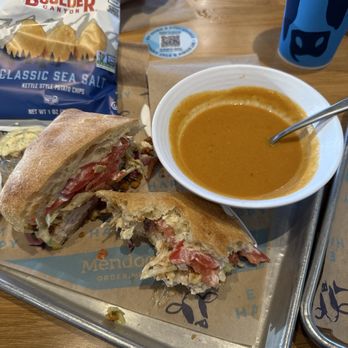Mendocino Farms - Not so fried chicken sandwich and Thai sweet potato soup - Sandwiches Near Me - Addison, Texas Mendocino Farms - Not so fried chicken sandwich and Thai sweet potato soup - Sandwiches Near Me - Addison, Texas