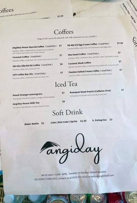 Menu photo 2 Angiday San Francisco, CA