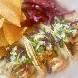 South - Wenatchee - Shrimp Fritas Tacos. Just the right amount of kick . 5/5 stars.