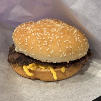 Goff's Hamburgers - Plain burger with mayo and cheese (shredded cheese lol) - Burgers Near Me - Dallas, Texas