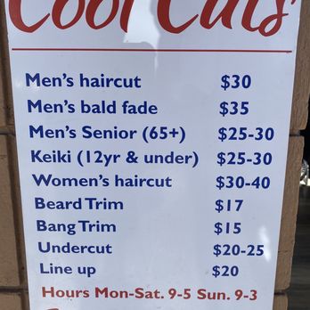 Cool Cuts Etc - Menu:hours and prices - Hair Salons Near Me - Kihei, Hawaii