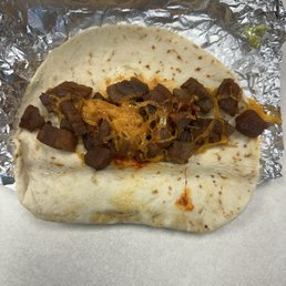 Chicharrones, red chile and cheese