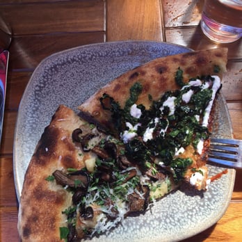 Bar Bocce - Left - mushroom and Parmesan pizza Right - kale pesto pizza - Pizza Near Me - Sausalito, California