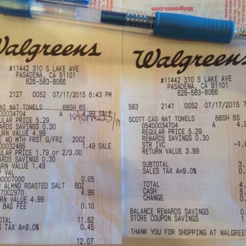 Walgreens - Reran Item@Discounted But Cheating on Sales Tax - Drugstores Near Me - Pasadena, California