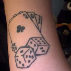 Attractive Tattoo - Card & dice tattoo done by Austin