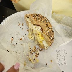 WW Everything Bagel, egg n swiss