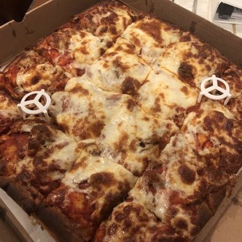 John's Best Pizza - Sicilian Pizza with pepperoni and spicy Italian sausage - Pizza Near Me - Ridgefield, Connecticut John's Best Pizza - Sicilian Pizza with pepperoni and spicy Italian sausage - Pizza Near Me - Ridgefield, Connecticut
