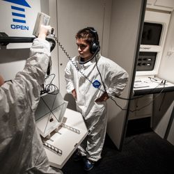 Buehler Challenger and Science Center - Students building a probe to be sent into space.