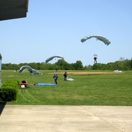West Tennessee Skydiving - German paratroopers touch down at the drop zone at West Tennessee Skydiving, on April 29, 2013. - Skydiving Near Me - Whiteville, Tennessee