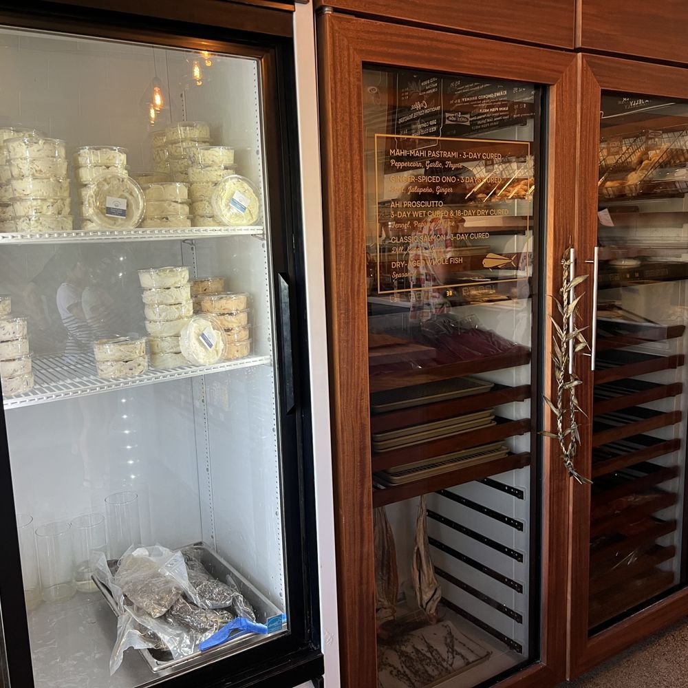Fin's Bagels - Left is smears to take home. Right is where they cure their fish. - Bagels Near Me - Honolulu, Hawaii Fin's Bagels - Left is smears to take home. Right is where they cure their fish. - Bagels Near Me - Honolulu, Hawaii