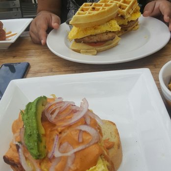 Crave Kitchen and Bar - Waffle sandwich and the no brainer - New American Near Me - El Paso, Texas