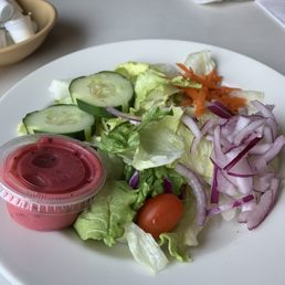 Side salad with raspberry vinegarette Side salad with raspberry vinegarette