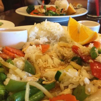 Thai Basil - Thai basil signature plate  covered in sweet & sour. - Thai Near Me - Phoenix, Arizona