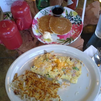Window Box Cafe - Denver omelette with mini pancakes. - American Near Me - Rocklin, California