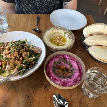 Ammatoli - Salad, Greek yogurt with roasted beet, hummus - Mediterranean Near Me - Long Beach, California