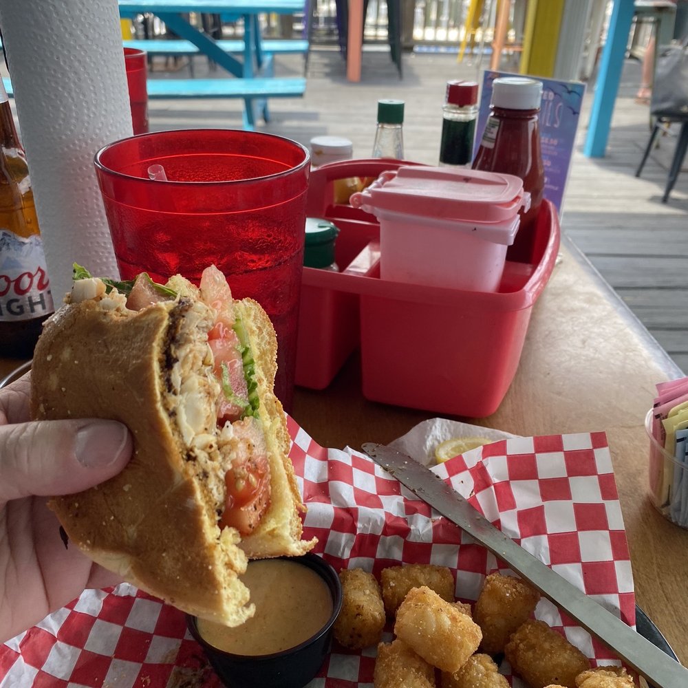 Redfish Sandwich, blackened with smoked Gouda cheese Redfish Sandwich, blackened with smoked Gouda cheese