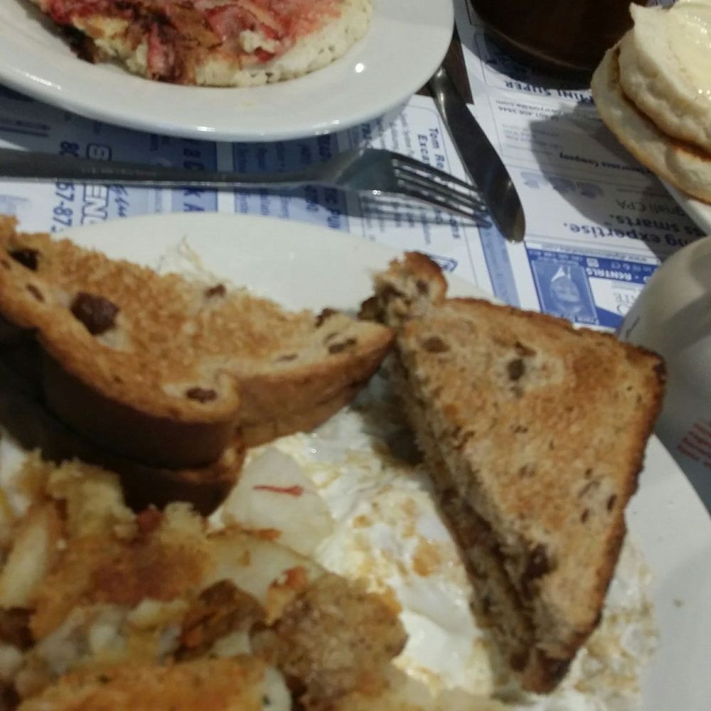 The Hungry Haven - Eggs, toast, fried potatoes and strawberry pancake - New American Near Me - Charlestown, Rhode Island The Hungry Haven - Eggs, toast, fried potatoes and strawberry pancake - New American Near Me - Charlestown, Rhode Island