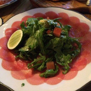 Aria Hell's Kitchen - Tonno - super thinly sliced tuna with arugula and avocado. - Italian Near Me - New York, New York