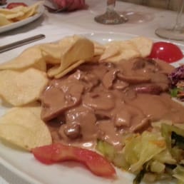 Veal with mushroom sauce