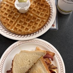 Waffle House - Bacon egg cheese sandwich w/ waffle