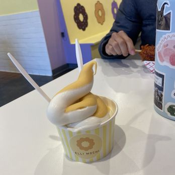 Elli Mochi - Mango vanilla swirl soft serve - Donuts Near Me - Ellicott City, Maryland Elli Mochi - Mango vanilla swirl soft serve - Donuts Near Me - Ellicott City, Maryland
