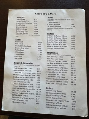 Menu photo 1 Kebos BBQ & More Camilla, GA Menu photo 1 Kebos BBQ & More Camilla, GA