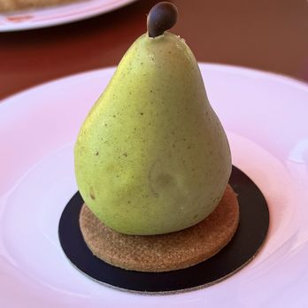 Bouillon MOULIN - Exquisite Pear shaped dessert. So light & yummy on Mothers Day. - French Near Me - Newport Beach, California