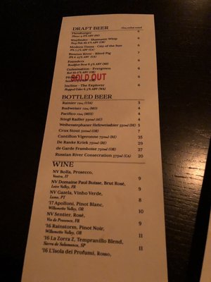 Menu photo 5 Bantam Tavern Portland, OR Menu photo 5 Bantam Tavern Portland, OR