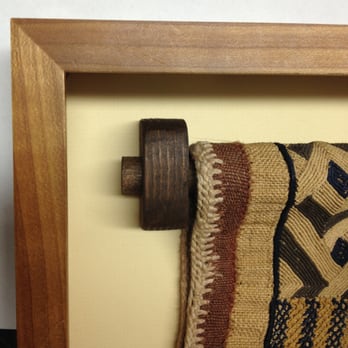 Brooklyn Frameworks - Framed woven tapestry with custom fabricated hanger/ bracket (w/ dowel) - Framing Near Me - Brooklyn, New York