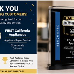First California Appliances - Thank you customers
