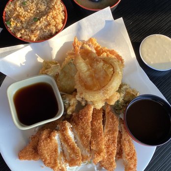 Bayfront Restaurant - Chicken Katsu w tempura shrimp, miso soup and fried rice - Italian Near Me - Eureka, California