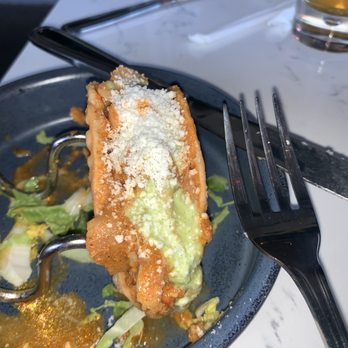 Whiskey Bird - Peruvian Chicken Gyoza Tacos (comes with 2 but I couldn't wait for the pic) - New American Near Me - Atlanta, Georgia
