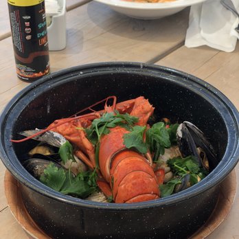 Point Prim Chowder House - Steamer pot with lobster instead of crab - Seafood Near Me - Charlottetown, Prince Edward Island