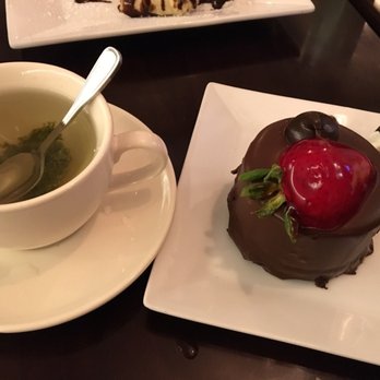 The Oasis Cafe - Chocolate mousse cake with green tea - Cafes Near Me - Flushing, New York The Oasis Cafe - Chocolate mousse cake with green tea - Cafes Near Me - Flushing, New York