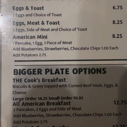 Evergreen Inn Restaurant - Menu page