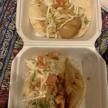 Senor Baja - Breaded fish taco and chipotle grilled shrimp taco! No white cream. - Mexican Near Me - Rancho Cucamonga, California