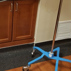 Odessa Regional Medical Center - Floors with dirt swept up into the corners and trash on floor!