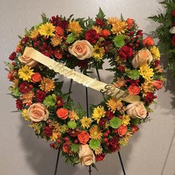 Bedminster Florist - Fall floral heart arrangement 1