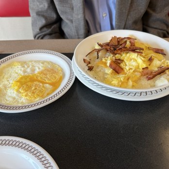 Waffle House - Grits bowl with eggs, cheese and bacon with a side of fried eggs - Diners Near Me - Daphne, Alabama Waffle House - Grits bowl with eggs, cheese and bacon with a side of fried eggs - Diners Near Me - Daphne, Alabama