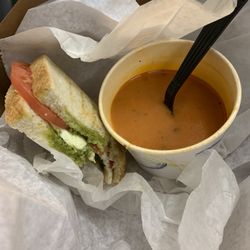 Roma Sandwich and Creamy Tomato Soup