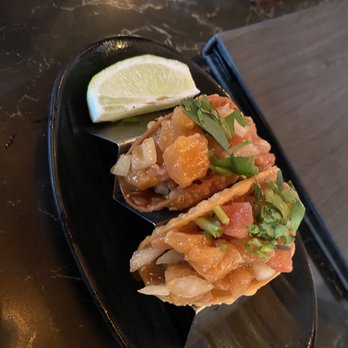 JINYA Ramen Bar - Duluth - Salmon Poke Tacos* (2 pcs) - Ramen Near Me - Duluth, Georgia JINYA Ramen Bar - Duluth - Salmon Poke Tacos* (2 pcs) - Ramen Near Me - Duluth, Georgia
