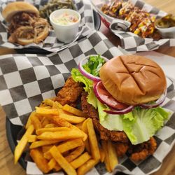 Scooters Family BBQ - Fried tenderloin with french fries (the best tenderloin sandwich I've had in at least 10 years)
