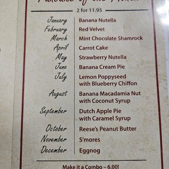 Carolyn's Cafe - Menu - Pancakes of the month - Breakfast & Brunch Near Me - Redlands, California