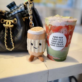 Arvo at the Surfjack - Strawberry Matcha $7.80 - Coffee & Tea Near Me - Honolulu, Hawaii Arvo at the Surfjack - Strawberry Matcha $7.80 - Coffee & Tea Near Me - Honolulu, Hawaii