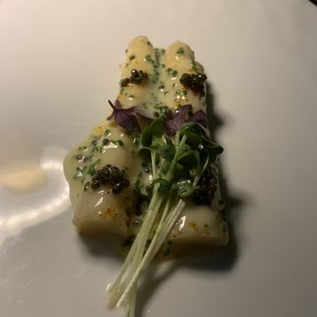 Atlas - White asparagus with a caviar burblanc sauce. - New American Near Me - Atlanta, Georgia