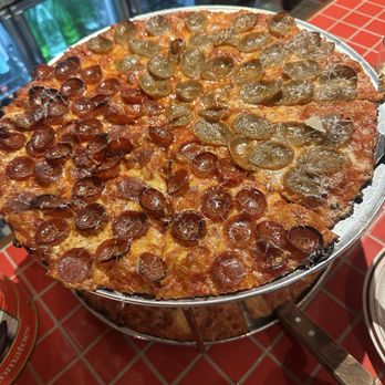 Fratesi's Pizza - The Pie topped with pepperoni/sausage - Pizza Near Me - Miami, Florida