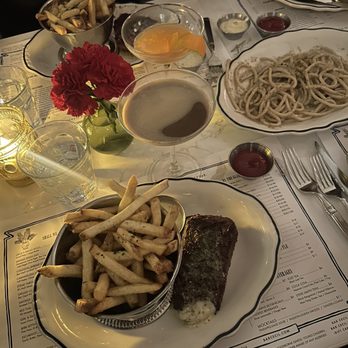 Bar Cecil - Steak frites so good! And an espresso martini. Also pictured is cacio e Pepe - Cocktail Bars Near Me - Palm Springs, California Bar Cecil - Steak frites so good! And an espresso martini. Also pictured is cacio e Pepe - Cocktail Bars Near Me - Palm Springs, California