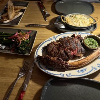Ramsay's Kitchen - Tomahawk steak special. Broccolini, Mac and cheese - New American Near Me - Naperville, Illinois