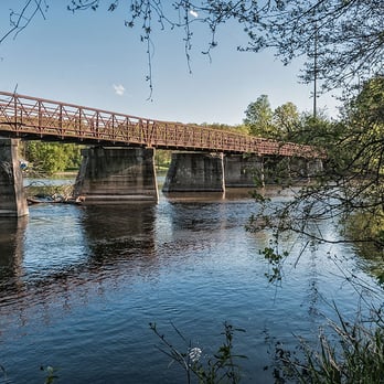 Jon J Duerr Forest Preserve - One stretch along the bridge that spans the Fox River. - Parks Near Me - South Elgin, Illinois Jon J Duerr Forest Preserve - One stretch along the bridge that spans the Fox River. - Parks Near Me - South Elgin, Illinois