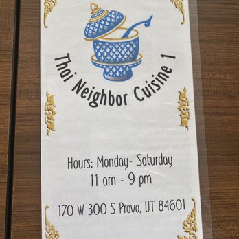Thai Neighbor Cuisine 1 - Menu - Thai Near Me - Provo, Utah Thai Neighbor Cuisine 1 - Menu - Thai Near Me - Provo, Utah